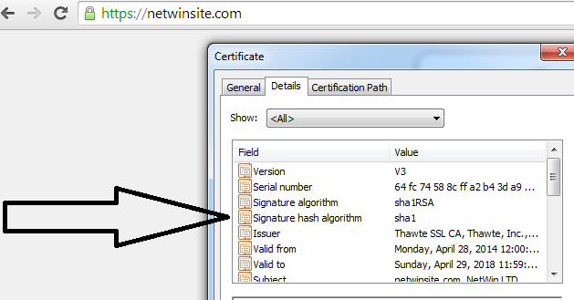 Image of bad certificate